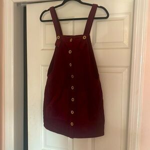 Maroon overall dress